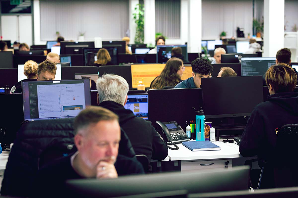 people working in office