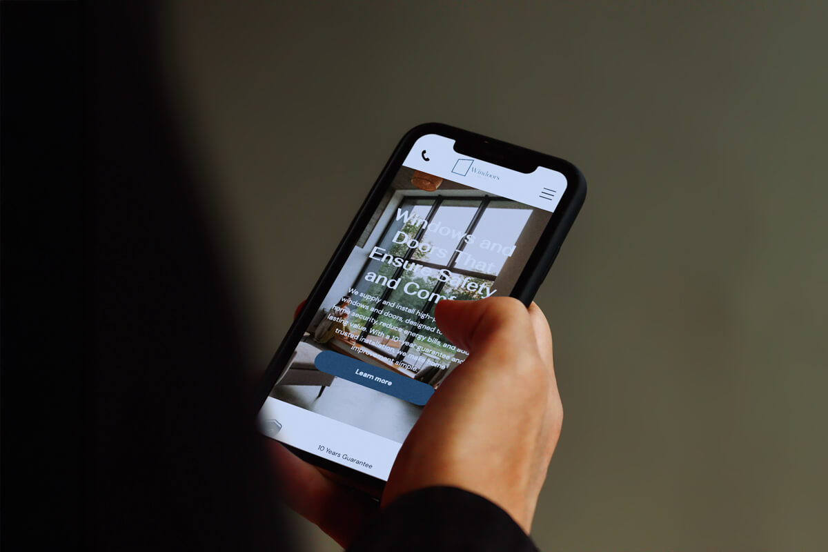 window fitter website on mobile